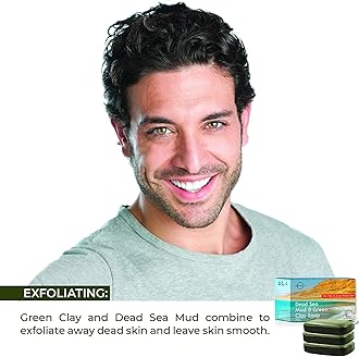 O Naturals 3-Piece Cleansing Green Clay & Dead Sea Mud Bar Soap. 100% Natural. Face, Hands & Body Wash. Exfoliating, Detoxifying, Pore Minimizer.