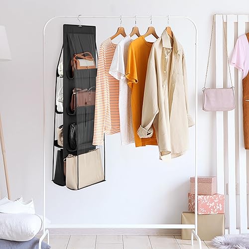 Miniatura 2 de coastal rose Organizador de armario de bolso, organizador de libros de 8 bolsillos para mujer, organizador de almacenamiento de bolsos, organizador