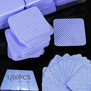 1200 PCS Lint Free Nail Wipes, Nail Polish Remover Pads Wipes, Lint Free Cotton Pads Wipes Non-Woven Fabric Lash Glue Wipes, Soft Gel Nail Wipes Eyelash Extension Glue Wipes, Lash Glue Cleaning Pads
