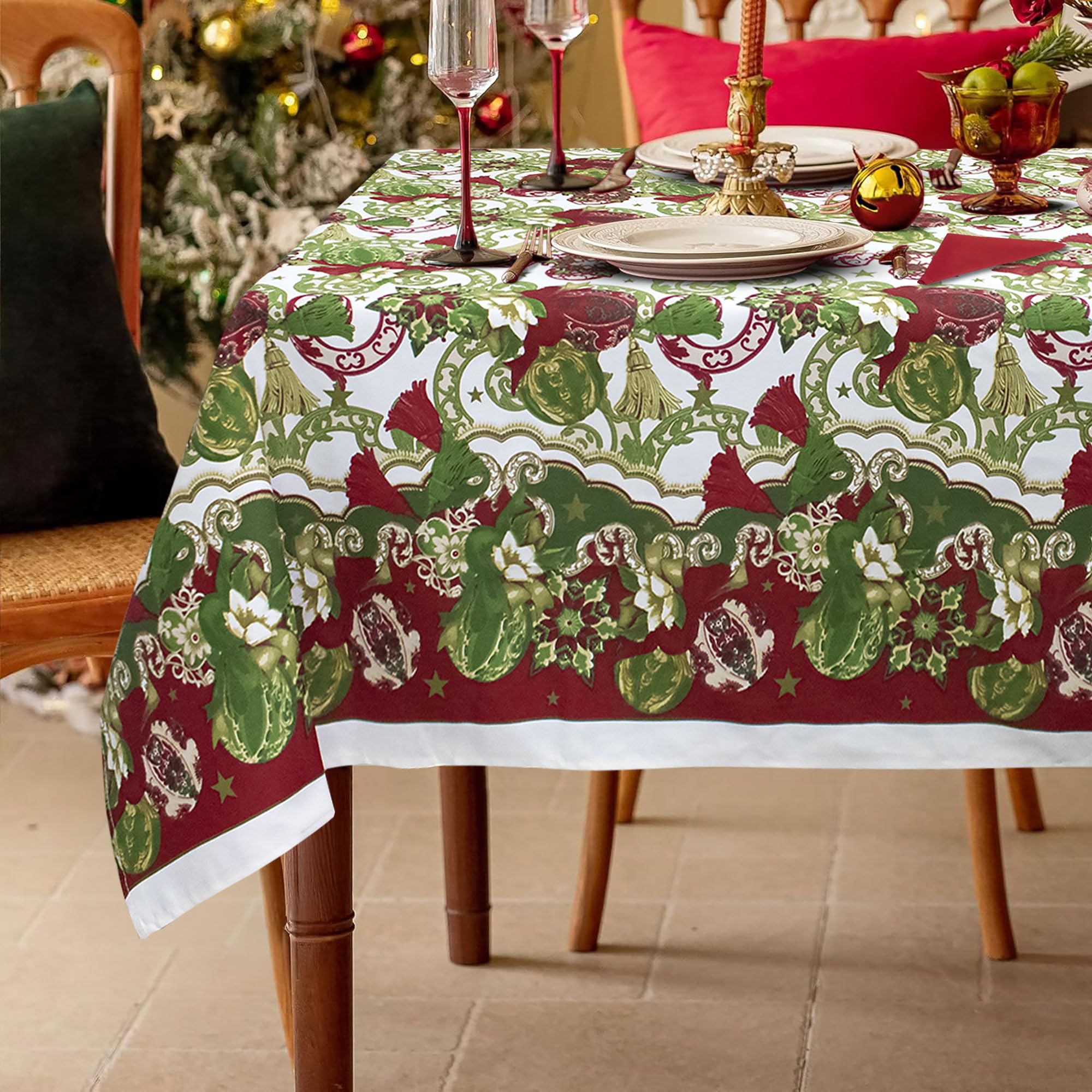 Weihnachtstischdecke Tafelservice + Servietten Weihnachten 12 Plätze 6979