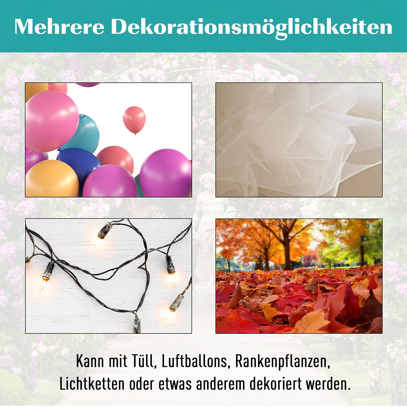 Outsunny Pflanzbogen mit Bank Sitzbank Torbogen Rankgitter Rankhilfe Garten Bogendach Metall Schwarz 154 x 60 x 205 cm