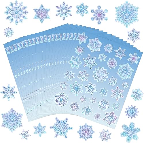 600 calcomanías de Papá Noel de Navidad, muñeco de nieve, copos de nieve deslumbrantes para niños, luces coloridas, pan de jengibre, hombres,