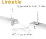 LZHOME Linkable LED Shop Light for garages,4FT 4500LM,40W 5000K Daylight White, LED Ceiling Light, LED Wrapround Light, with Pull Chain (ON/Off),Linear Worklight Fixture with Plug 4-Pack