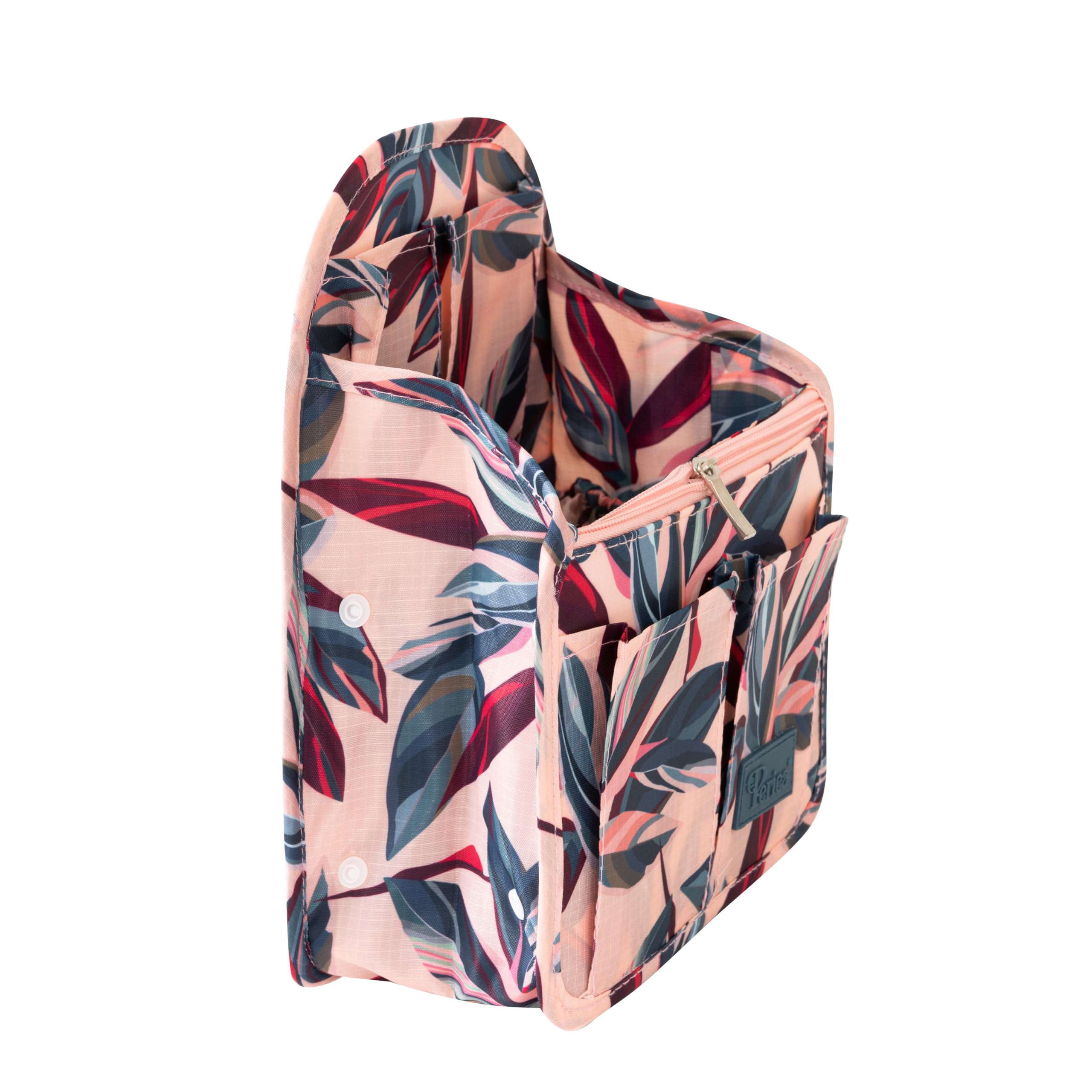 Periea Backpack Organiser Insert 'Gwen' - Rucksack Organizer with 13 Compartments (Peach Leaves, Small)