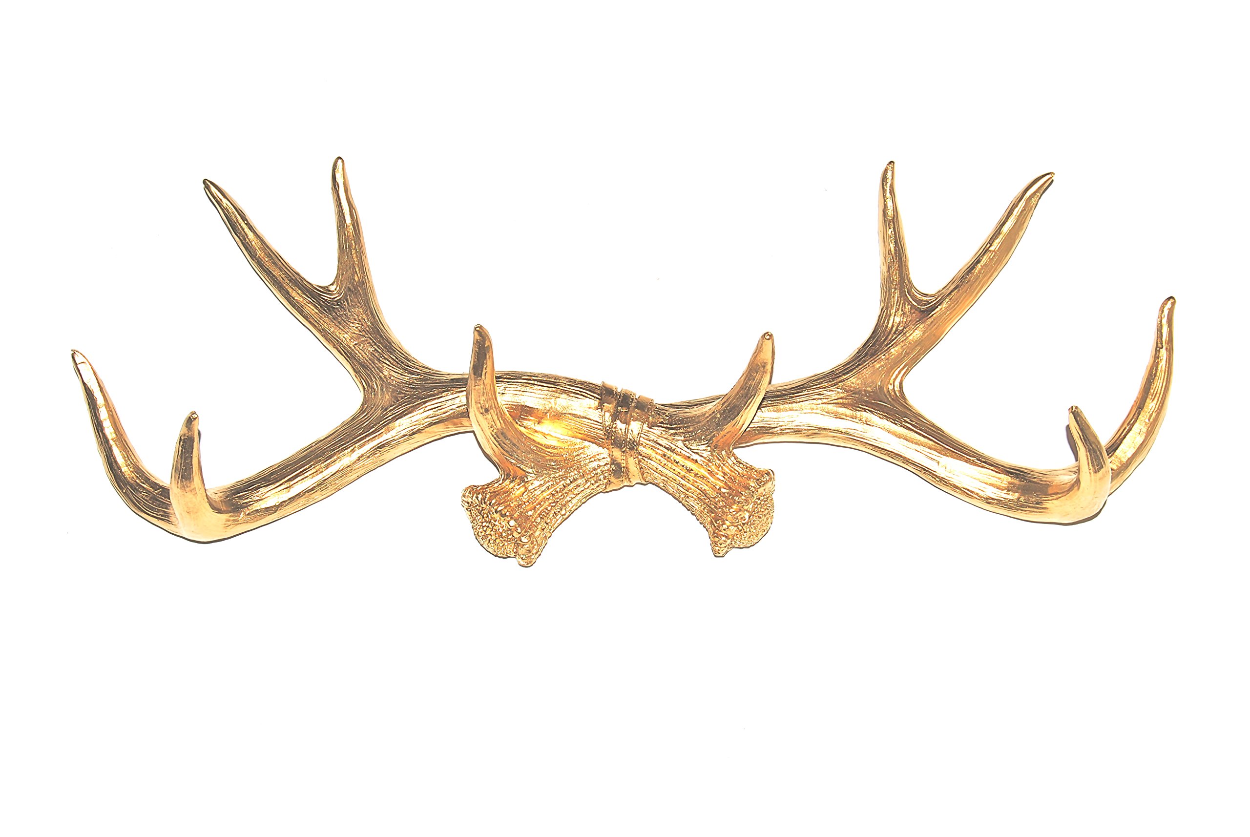 Near and Deer Faux Antler Rack Wall Hook & Jewelry Organizer, Gold, AH08