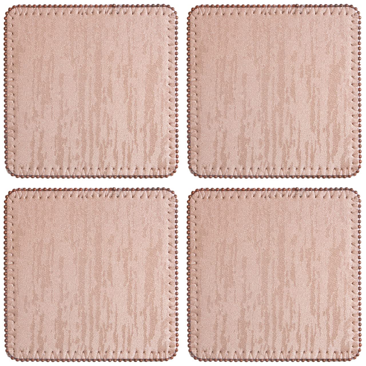 Premier Housewares Interiors By Premier Set Of Four Square CoastersContemporary Heat Resistant Drink MatsStylish Faux Leather from B&Q