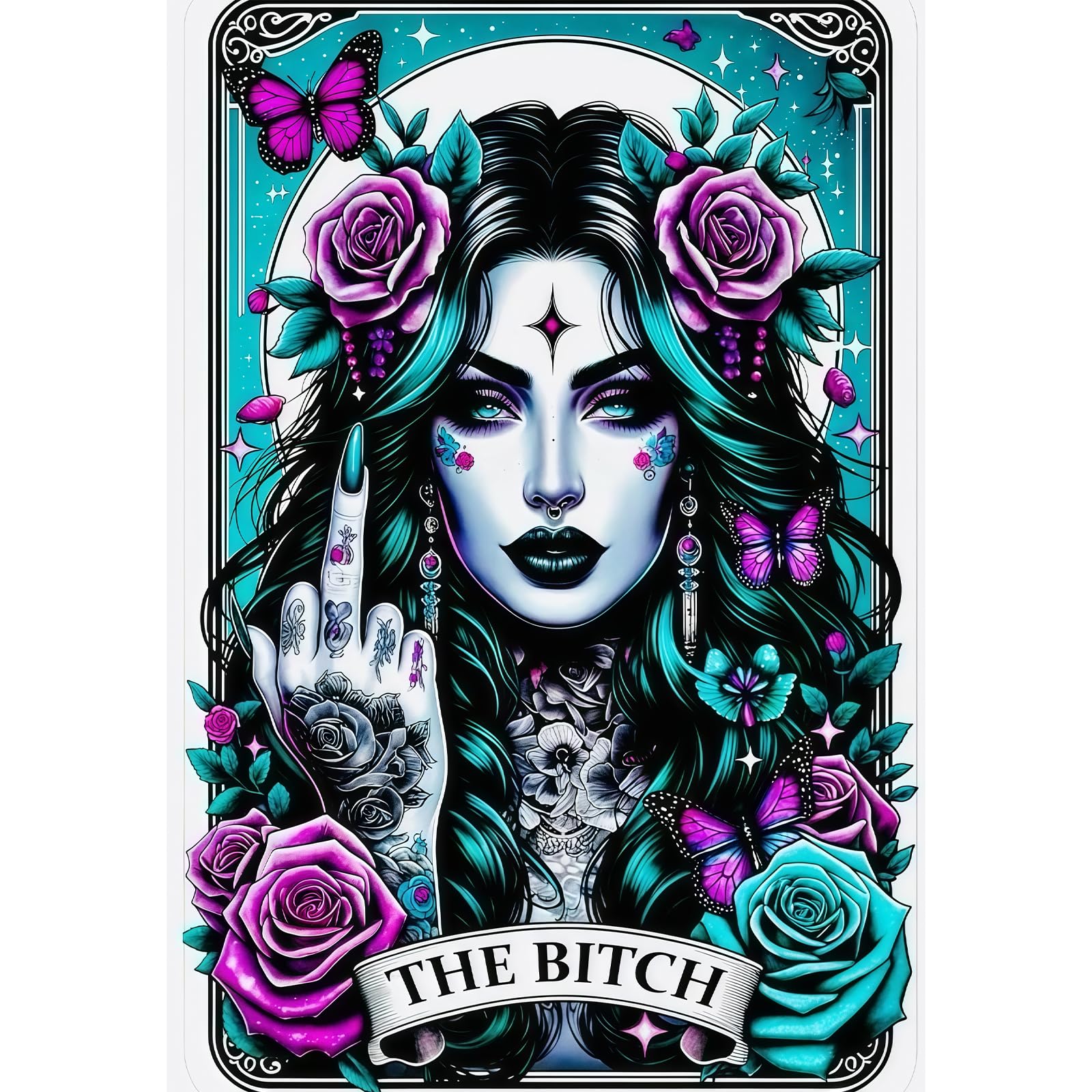 Vesavifaka Diamond Painting Kits, 5D DIY Diamond Art Kits for Adults, Gothic Queen Tarot Card Diamond Painting Kits, Full Drill Rhinestone Gem Diamond Art Kits Craft for Home Wall Decor 12X16Inch