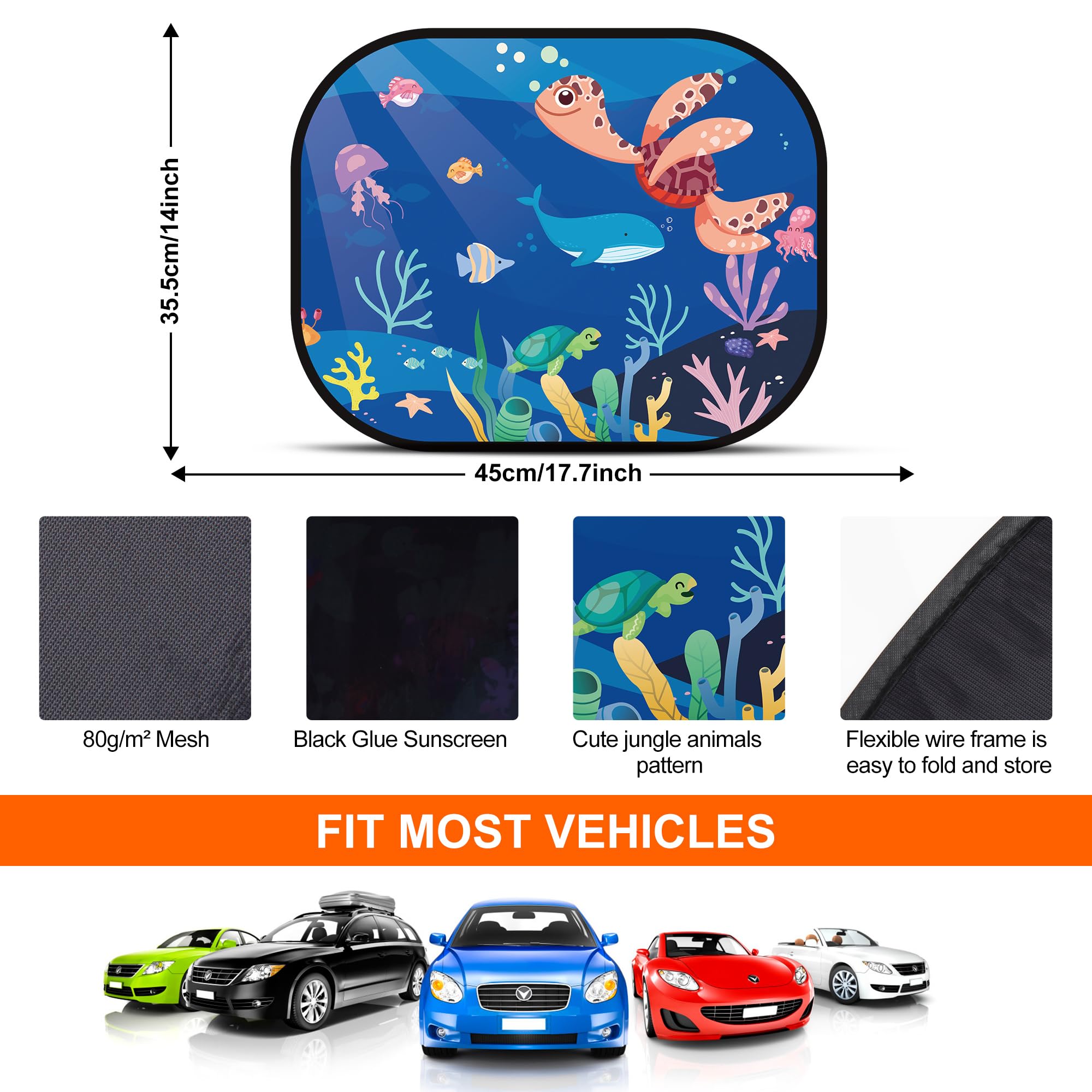 2 Pièces Pare-Soleil Auto-Adhésifs pour Enfants/Bébé et Animaux pour Fenêtre Latérale de Voiture Protection UV,49X31.5cm - Auto 2 Pièces Pare-Soleil Auto-Adhésifs pour Enfants/Bébé et Animaux pour Fenêtre Latérale de Voiture Protection UV,49X31.5cm - Auto