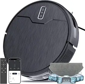 Betboyles Robot aspirador e esfregona, aspirador robô, 6 modos de limpeza, balde de água de grande capacidade, autocarga, WiFi/App/Alexa, ideal para pisos duros, tapetes, pelo de animais de estimação