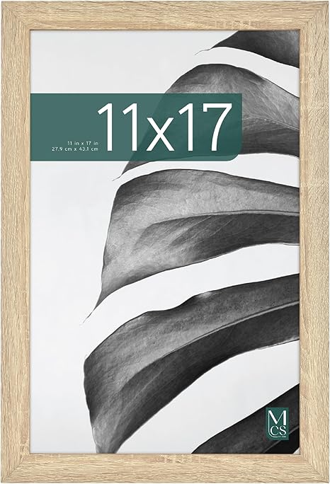 MCS Studio Gallery 11x17 Picture Frame Natural Woodgrain, Rectangle Photo Frame for Photos, Posters & Art Prints (1-Pack)