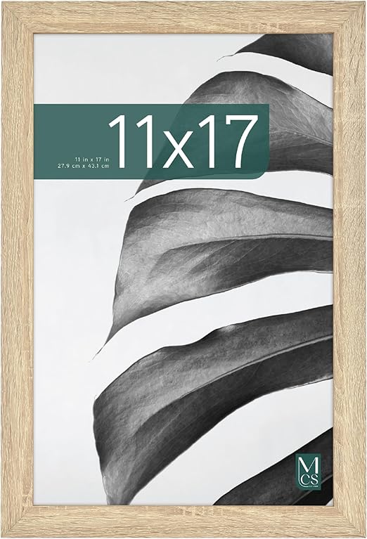 MCS Studio Gallery 11x17 Picture Frame Natural Woodgrain, Rectangle Photo Frame for Photos, Posters & Art Prints (1-Pack)