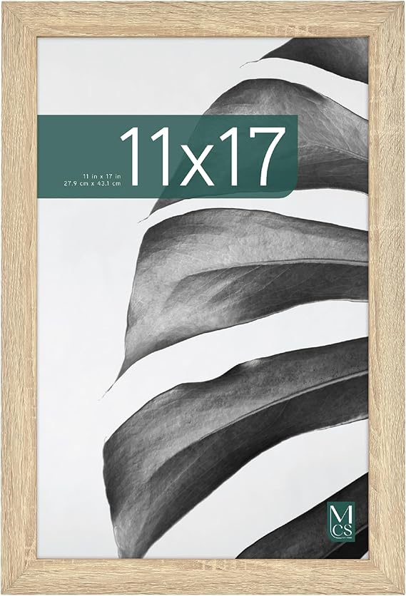 MCS Studio Gallery 11x17 Picture Frame Natural Woodgrain, Rectangle Photo Frame for Photos, Posters & Art Prints (1-Pack)