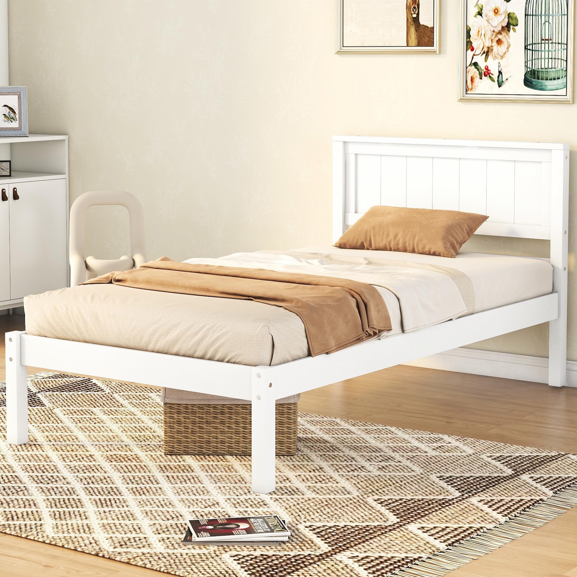 Amazon.com: Harper & Bright Designs Twin Platform Bed Frame with