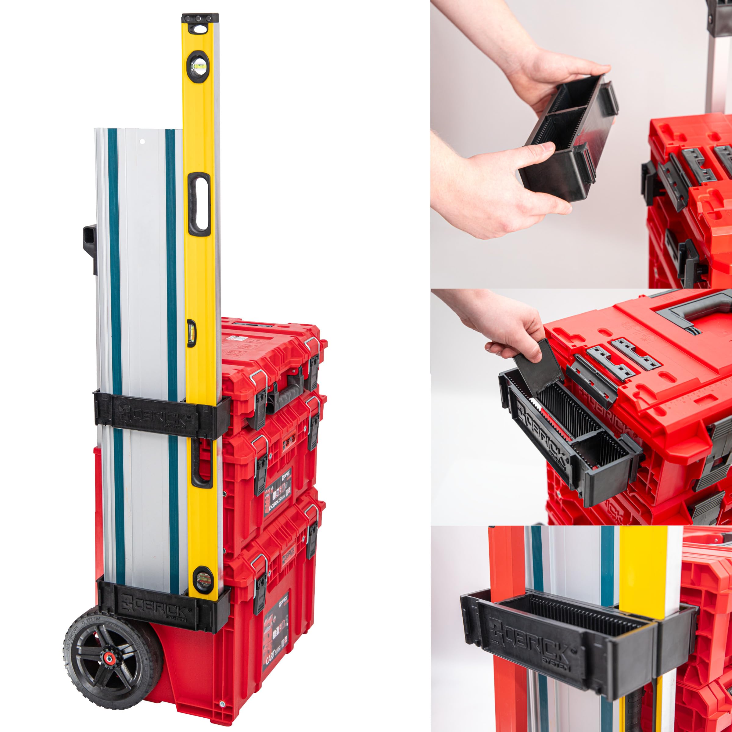 botle Set di 2 supporti per la parete degli attrezzi Qbrick e cassetta degli attrezzi, organizzazione dell'officina, portautensili, robusto e durevole