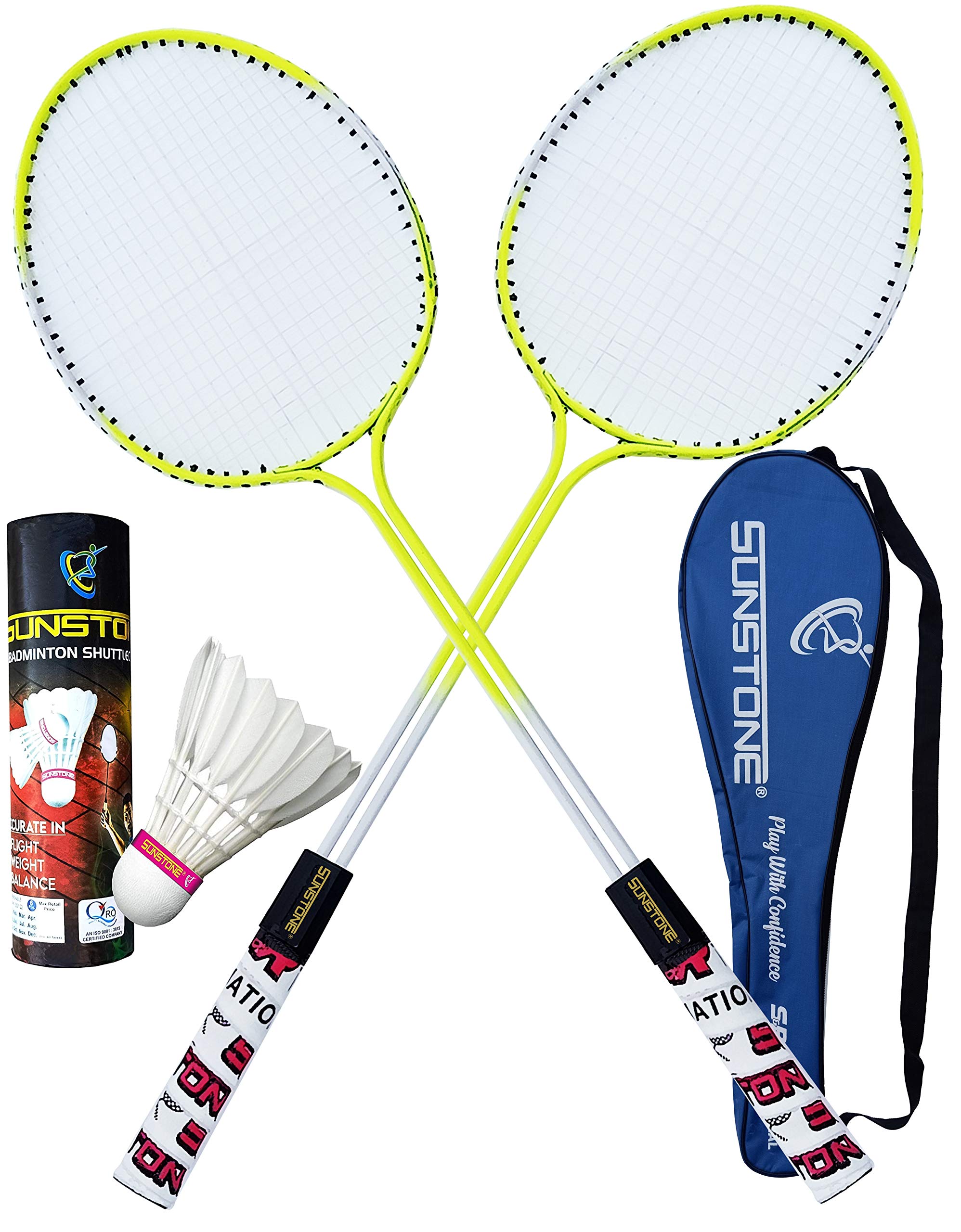 SUNSTONE Badminton Rackets Steel Body DF 3700 with 6 Feather Shuttlecocks Full Cover (B08X4D4Q5J) Amazon Price History, Amazon Price Tracker