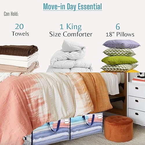 Miniatura 6 de Veno - Paquete de 10bolsas de almacenamiento resistente para mudanzas, dormitorios, viajes, campamento, decoraciones navideñas, suministros de