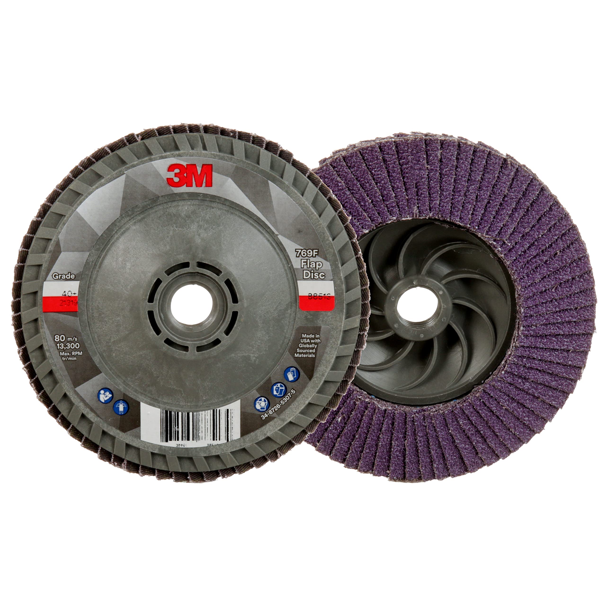 3M Disco lamellare 769F, 40+ YF-Weight, cambio rapido T29, 4-1/2" x 5/8"-11