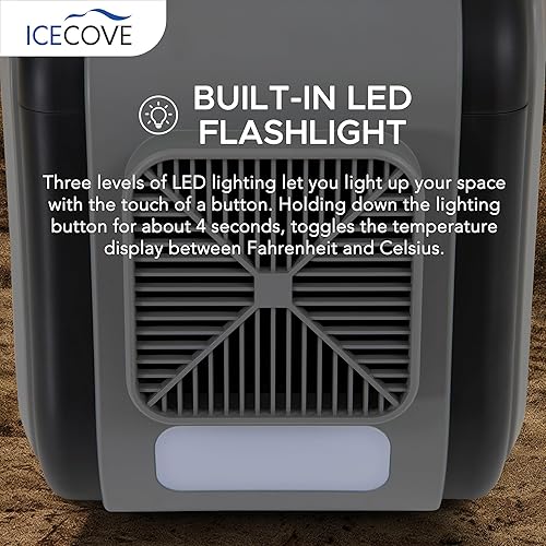 Miniatura 6 de IceCove Aire acondicionado portátil, unidad de CA de enfriamiento rápido de 2500 BTU, bajo consumo de energía de 250 W, 25.5 V CC, 2 velocidades de