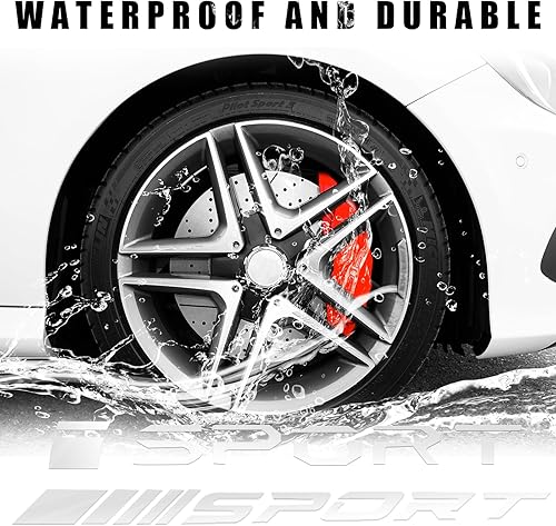 Miniatura 4 de 14 calcomanías adhesivas para automóvil, calcomanías reflectantes impermeables con logotipo deportivo, rayas para llantas de automóvil, emblema