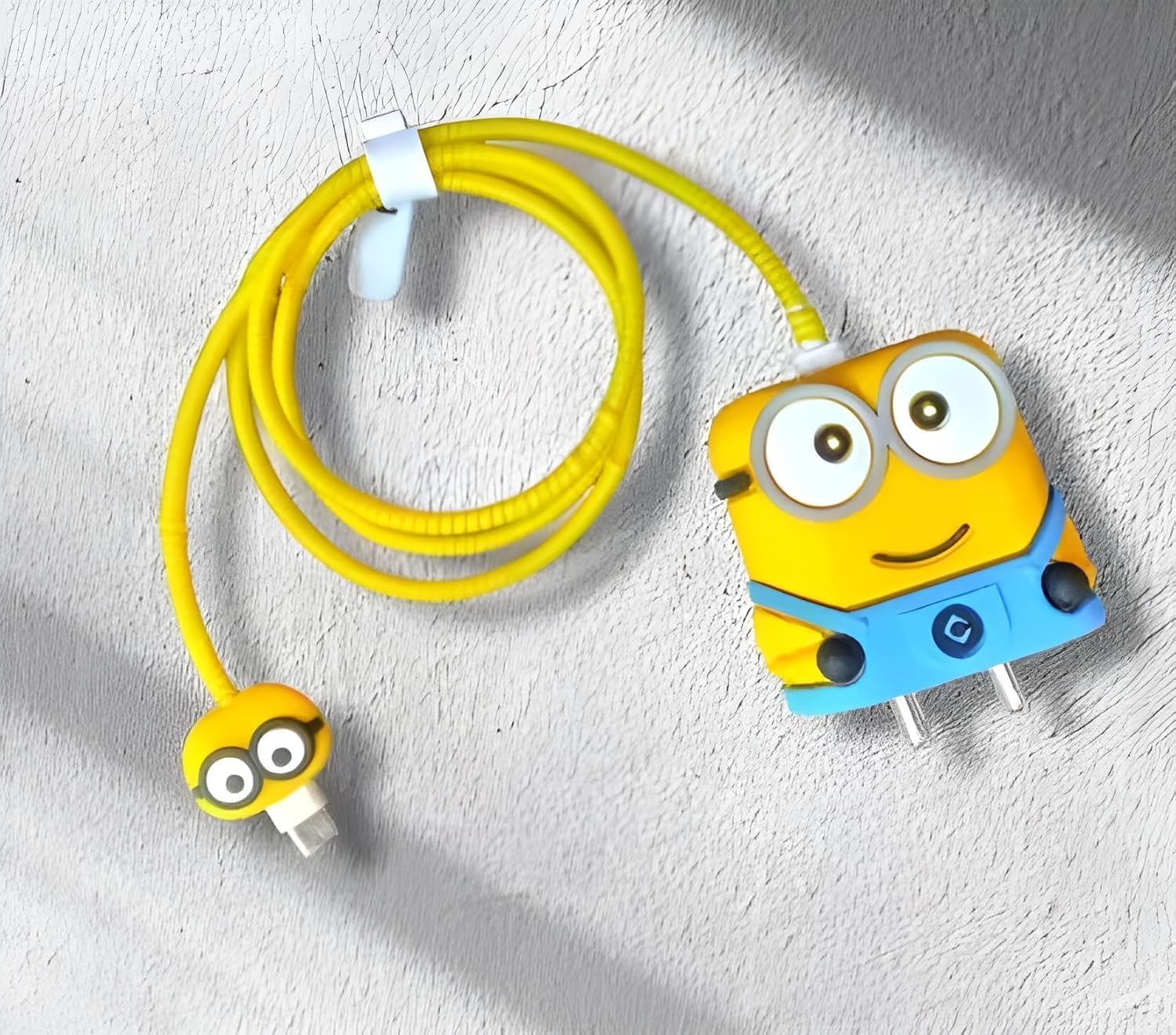 INEFABLE Charger Case Cover Protector with 3D Cute Pattern for iPhone Charger only 18W & 20W, Data Charging Cable Wire Saver Protective Cable Cover Full Protection - Set Of 1 (Minion)-picture-34