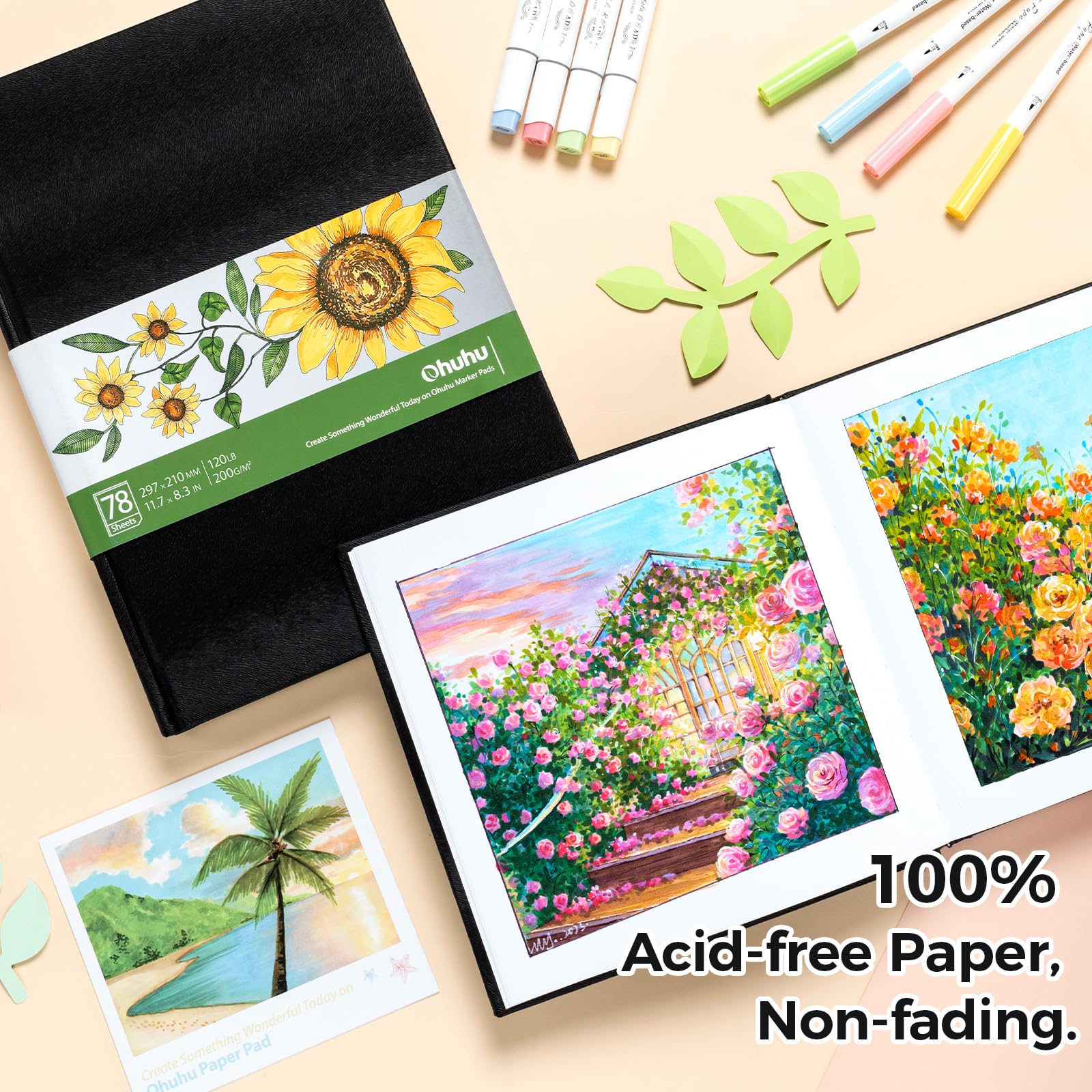 Amazon.com: Ohuhu Sketchbook Marker Paper Pad: 2 Pack 8.3