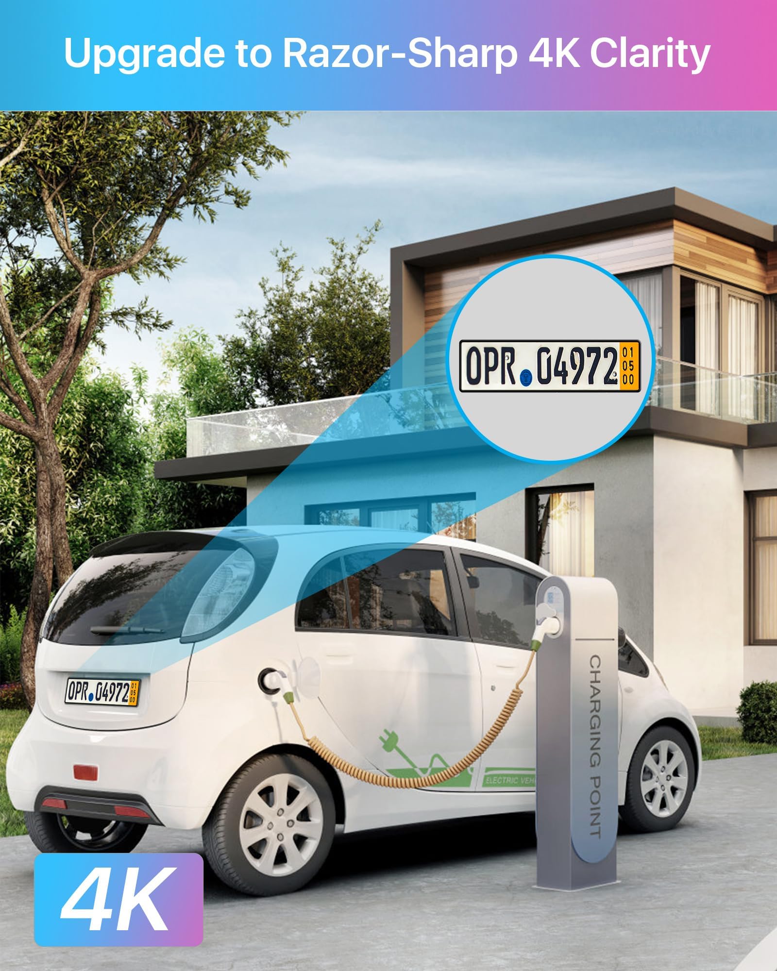 ZOSI 2 X 4K 8MP telecamera di sorveglianza IP PoE esterna, funziona solo con il nostro 4K POE NVR, riconoscimento personale, allarme luce e suono, visione notturna a colori, C182