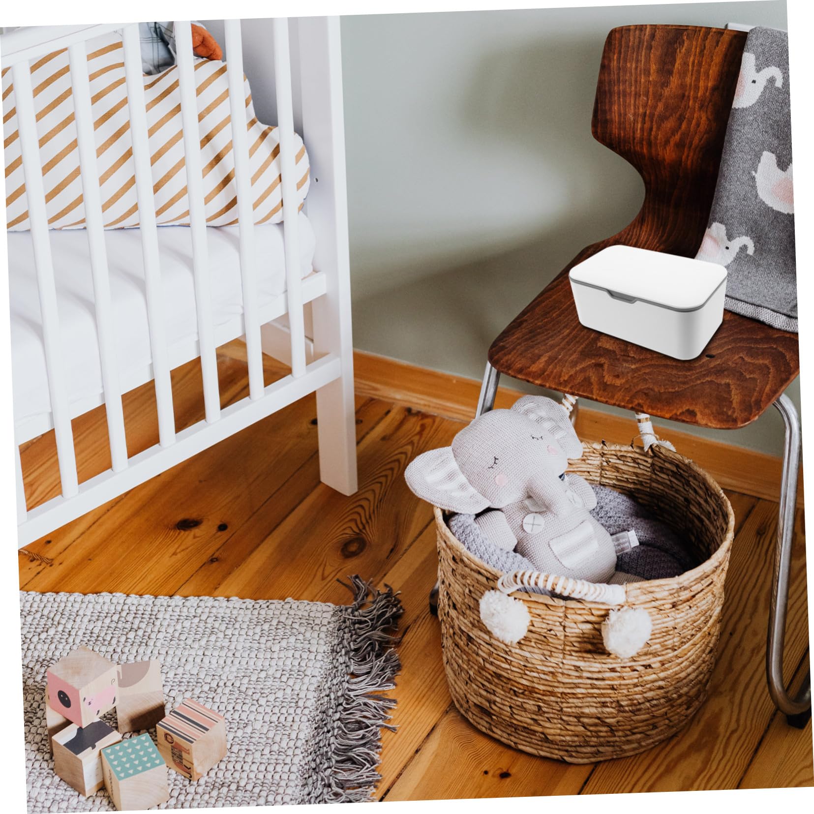 Boîte de Lingettes pour Bébé Portable, Lot de 2, Plastique Bleu