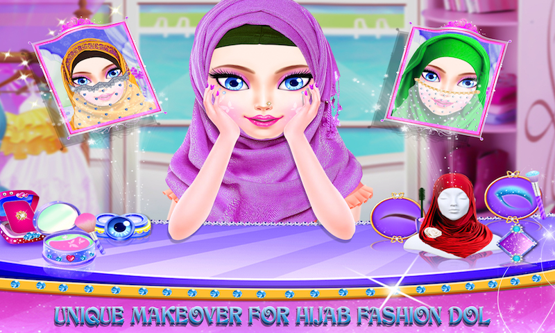Hijab Fashion Doll Makeover And Hand Art - Hijab Girl Makeup And Dress up  Salon