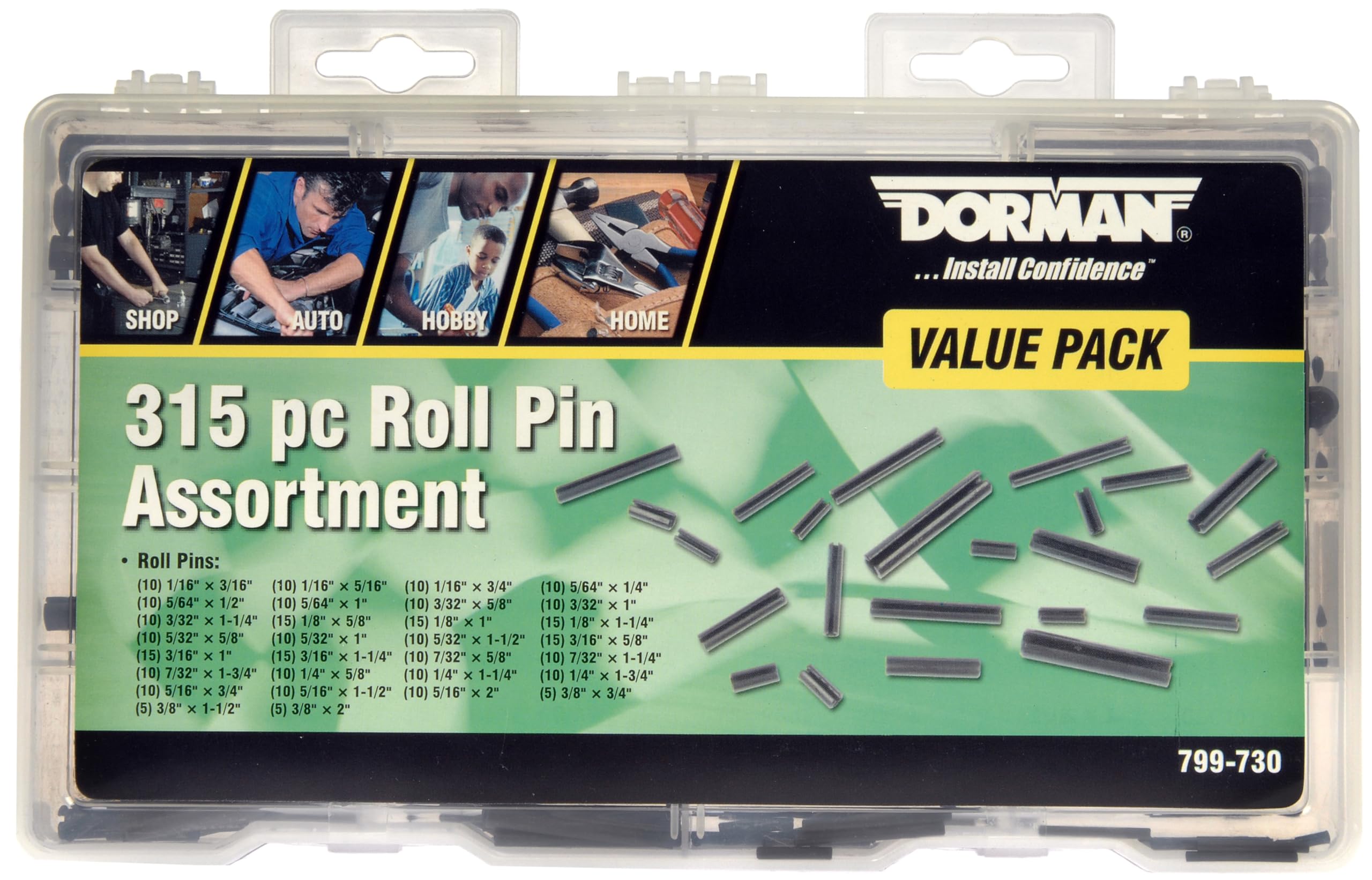 Amazon.com: Dorman 799-730 Roll Pin Value Pack- 30 Sku's- 315