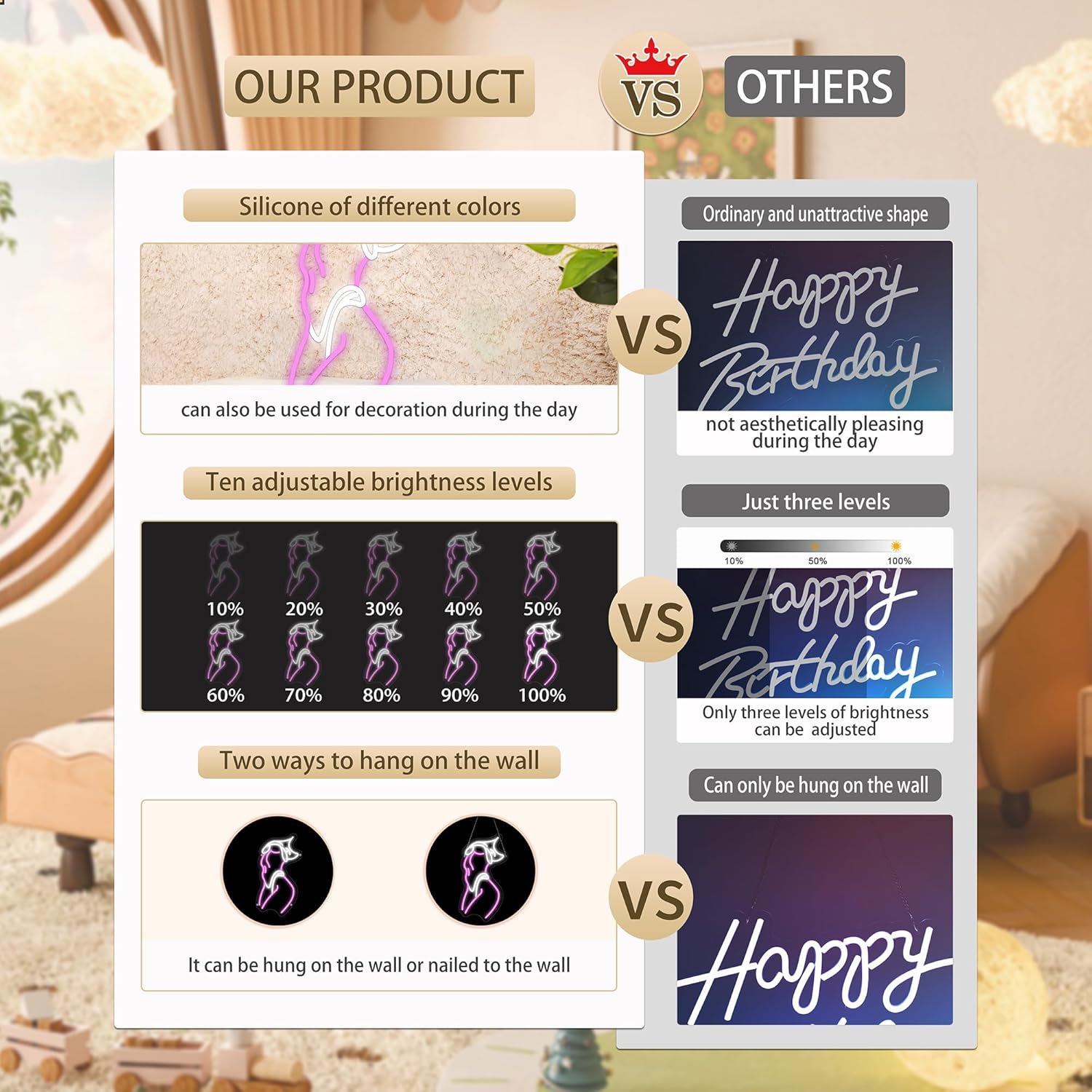 Lady Neon Sign, Pink Women Led Signs for Wall Decor, Dimmable Neon Light Sign for Bedroom, Game Room, Living Room, Bar Decoration, USB Powered Light Up Signs for Man Cave - Image 6