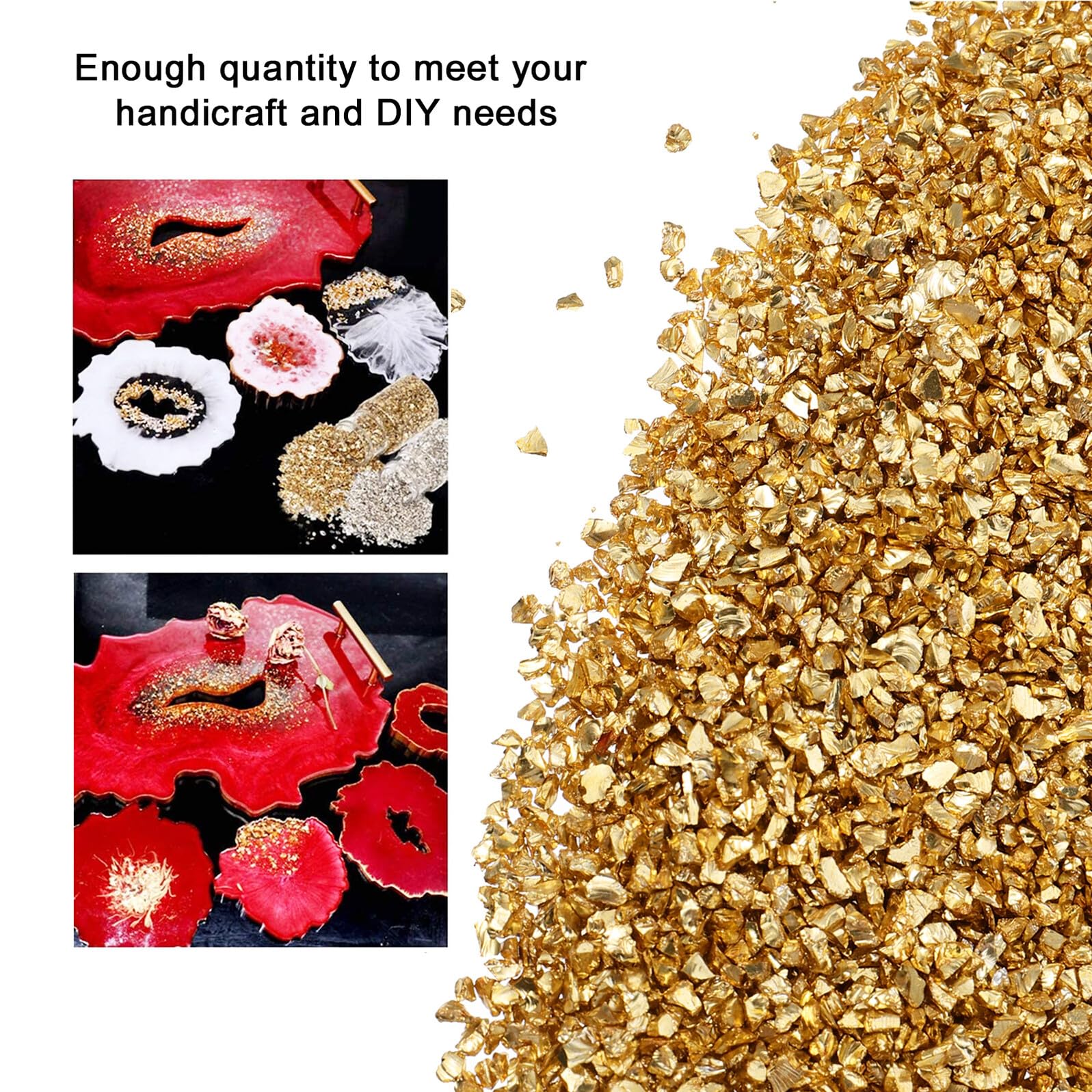 Handgefertigtes Glas Glassplitter Unregelmäßiges 500g Gold Halloween Feier