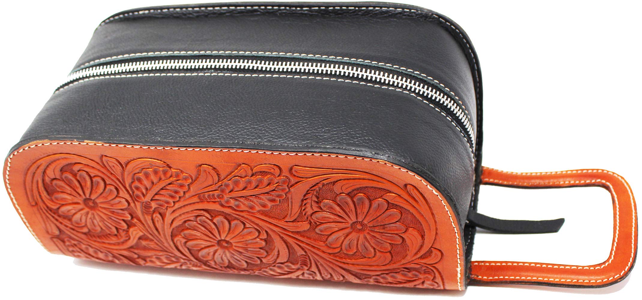 CHALLENGER 100% Cow Leather Men Women Travel Toiletry Organizer Shaving Dopp Kit Bag 18AA09