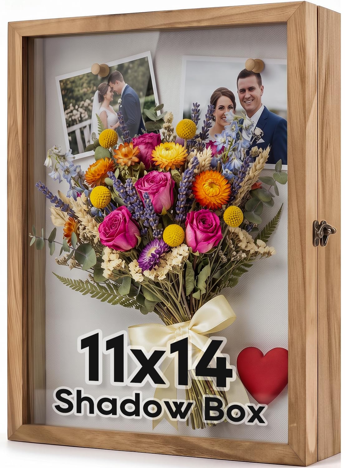 TJ.MOREE Shadow Box 11x14 Memory Display Case Wood Picture Frame Carbonized