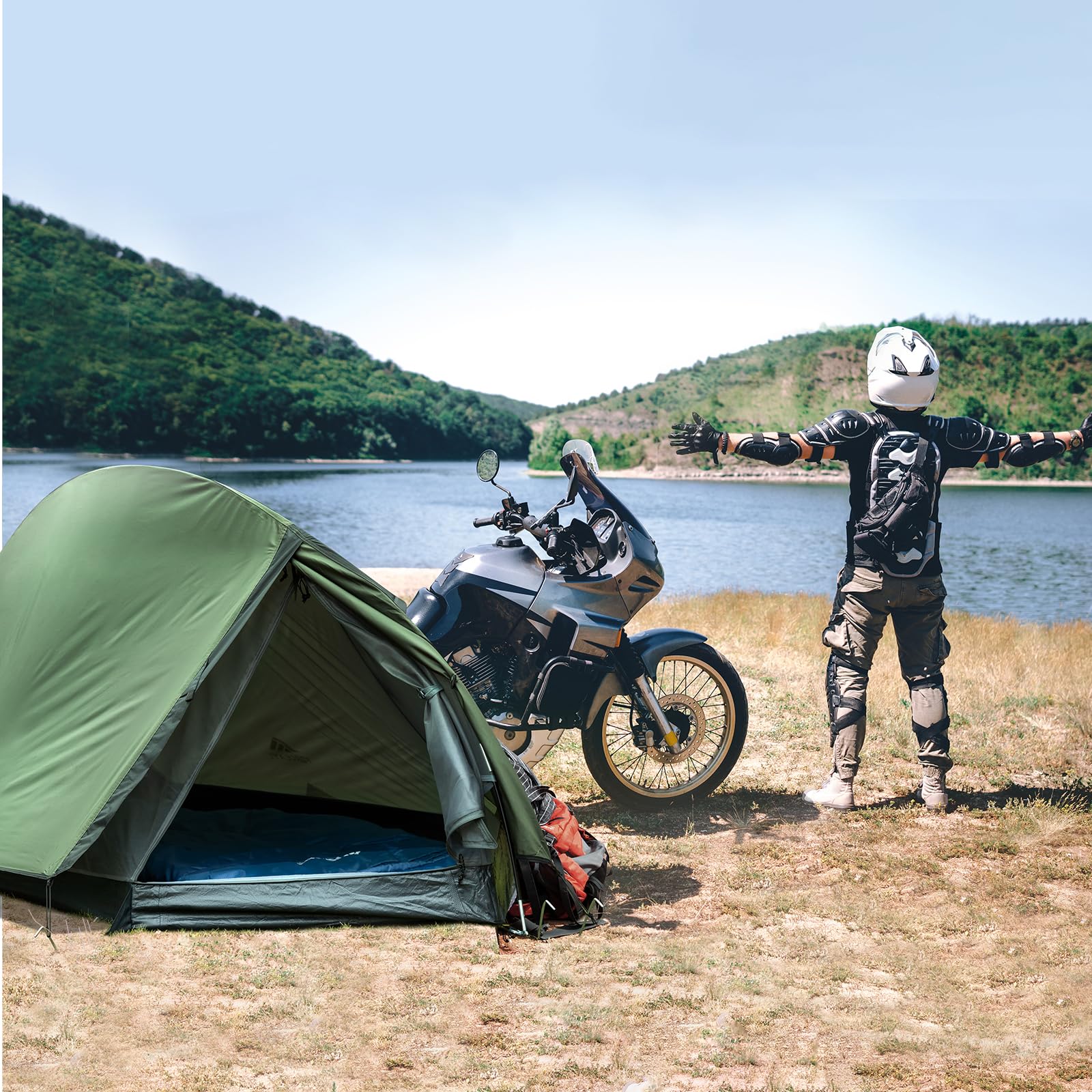 Forceatt Tienda De Campaña,1/2 Persona Carpa Camping, Ultraligero, Impermeables, Construcción Rápida, Doble Capa Tienda Campaña, para Camping, Viajes En Motocicleta, Senderismo, Fiesta