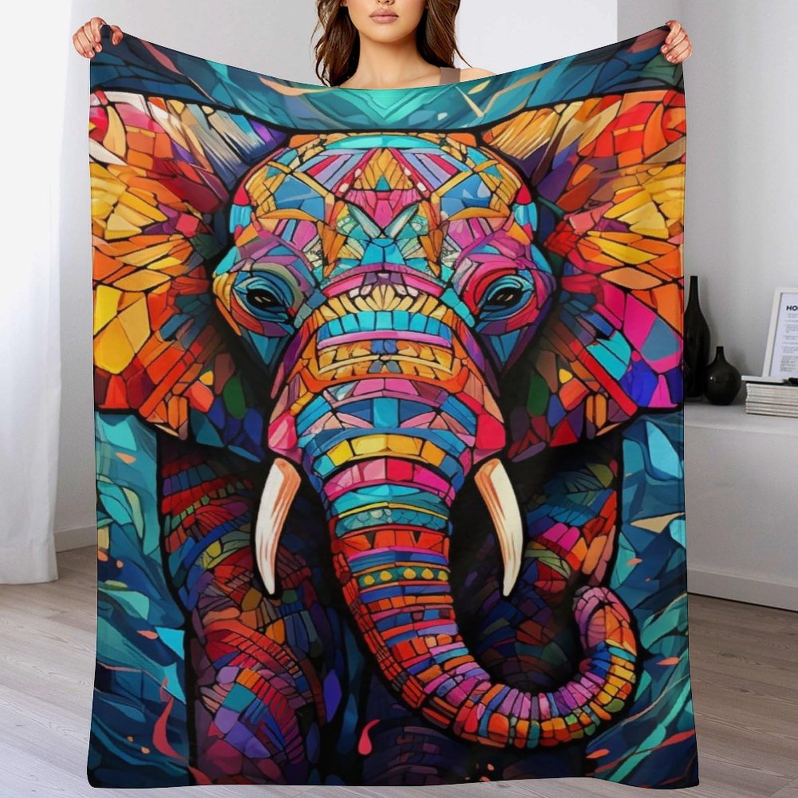 Couverture éléphant plaid doux et moelleux pour canapé de salon
