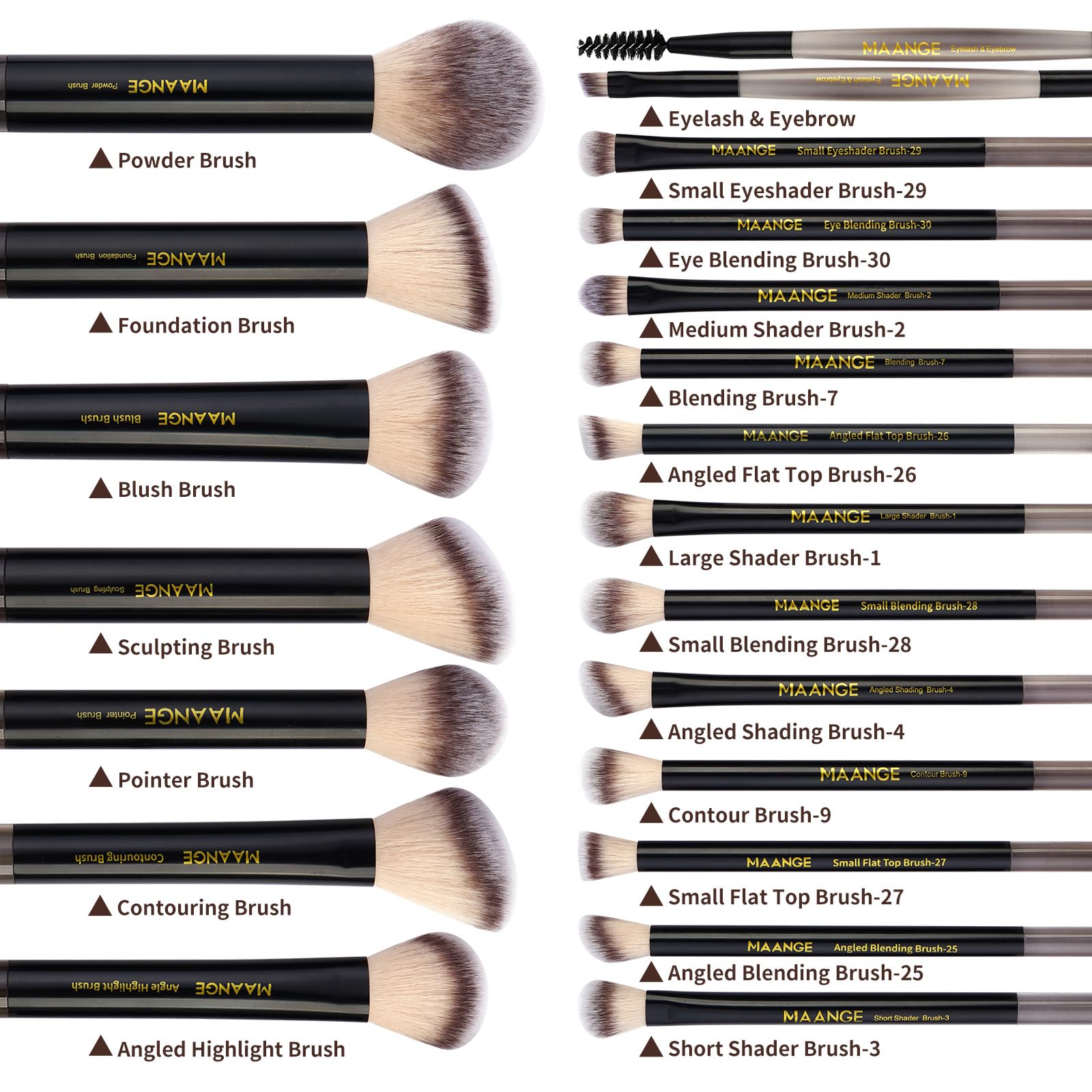 MAANGE Makeup Brush and Beauty Tool Set with Bag