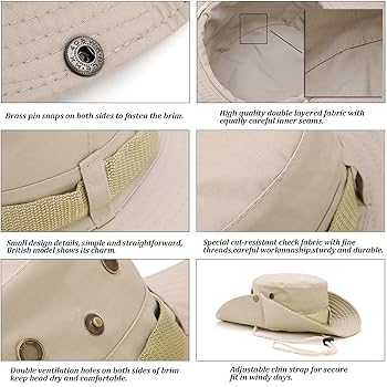 Cappello Boonie Favuit Pieghevole - Protezione Solare UPF, Tesa Larga, Unisex Per Pesca, Trekking E Spiaggia - Foto 11
