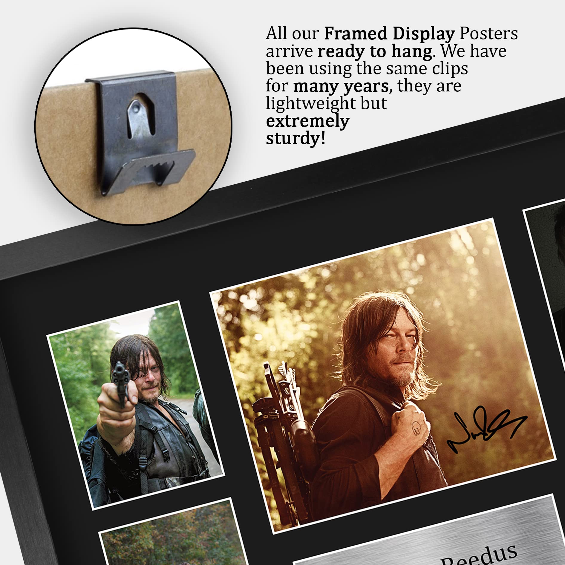 HWC Trading FR A3 Norman Reedus Walking Dead Daryl Prezenty Drukowane Podpisane Zdjęcie Z Autografem Dla Fanów Seriali Telewizyjnych - A3 Framed