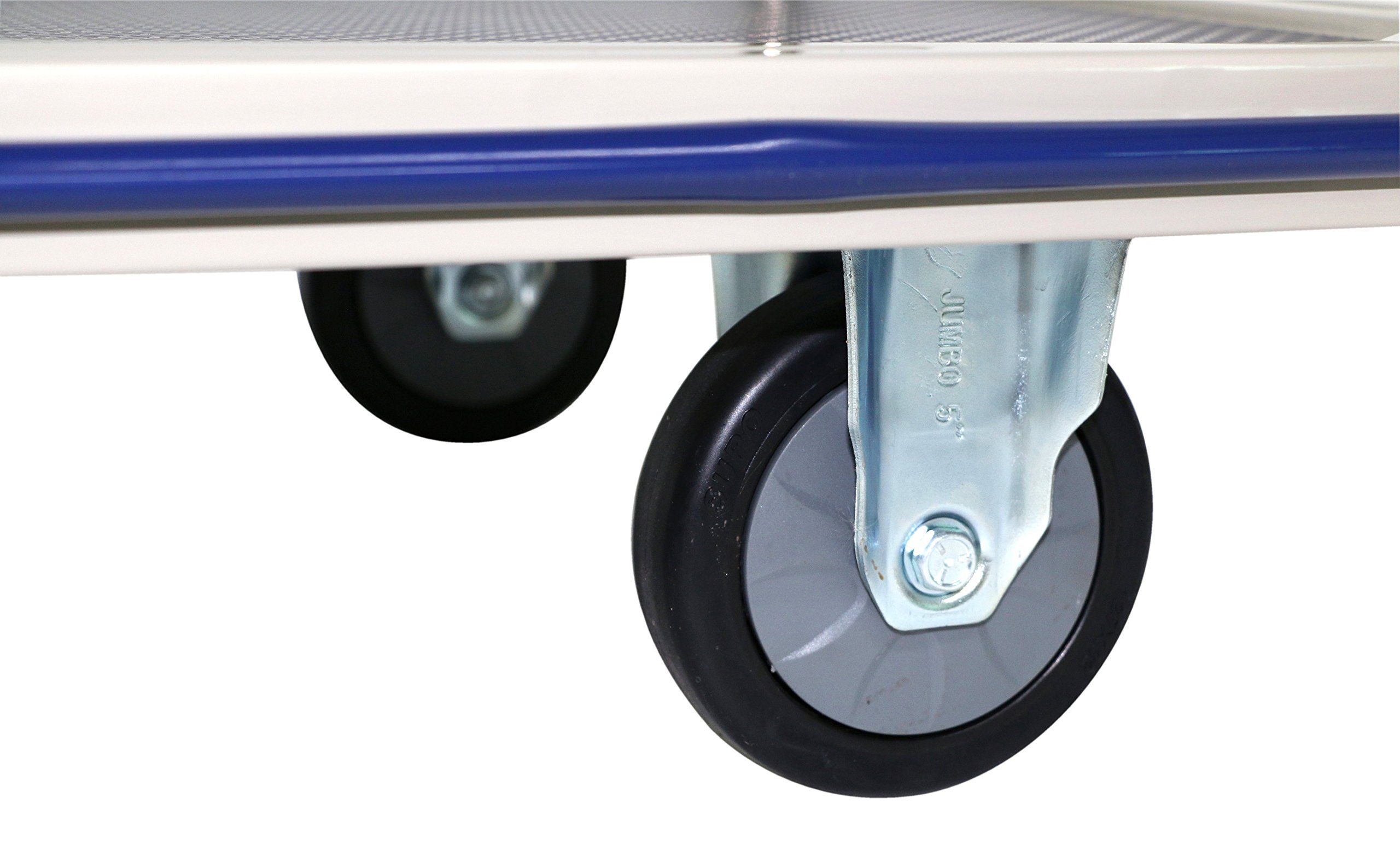 TW-220 Etagenwagen, verchromt, 2 Etagen, LxBxH: 914 mm x 610 mm x 950 mm, Tragfähigkeit 370 kg, Edelstahl/Blau