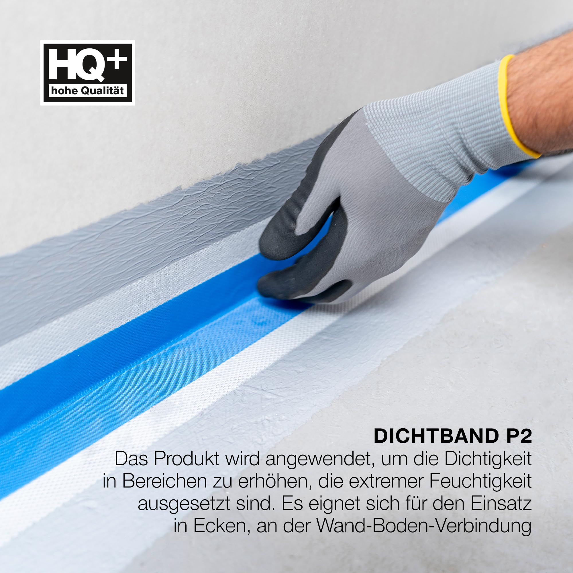 Isolbau Dichtband P2 Blau - 200 m Abdichtband Wasserdichtes Dichtungsband für Sanitär, Dusche, Bad, Fliesen, Balkon und Terrasse, Abdichtung für Innen- & Außenbereich - 120 mm