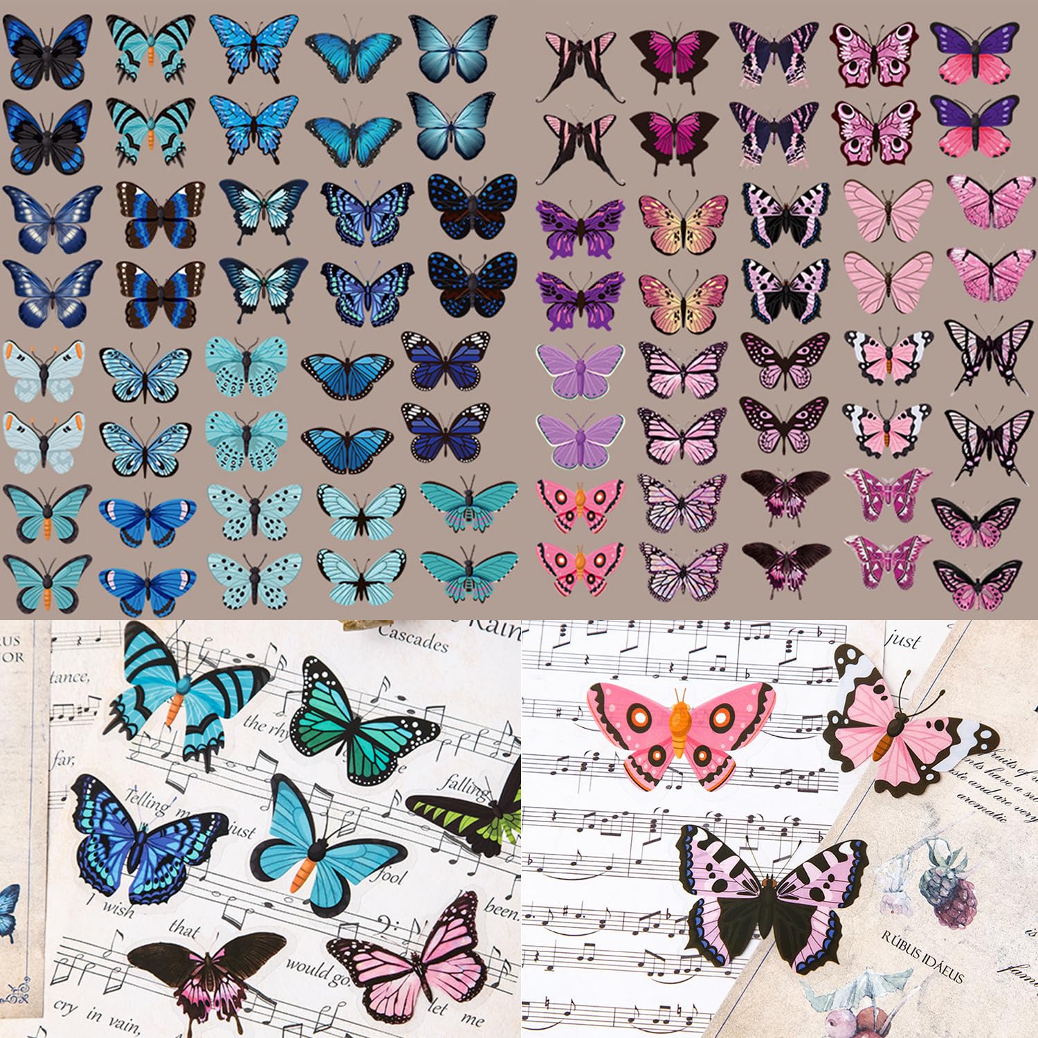 160 Stickers Farfalle Decorativi - 4 Temi, Impermeabili, Per Scrapbooking E DIY - Foto 10