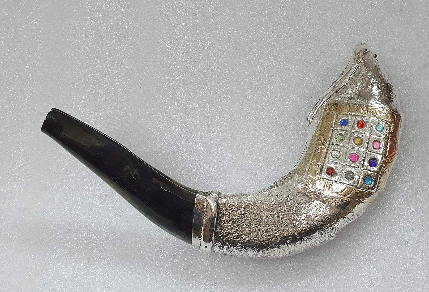 Shofart Israel 12 Tribes silver plated rams' ram horn shofar kosher from the Holy land + Free bag : Musical Instruments