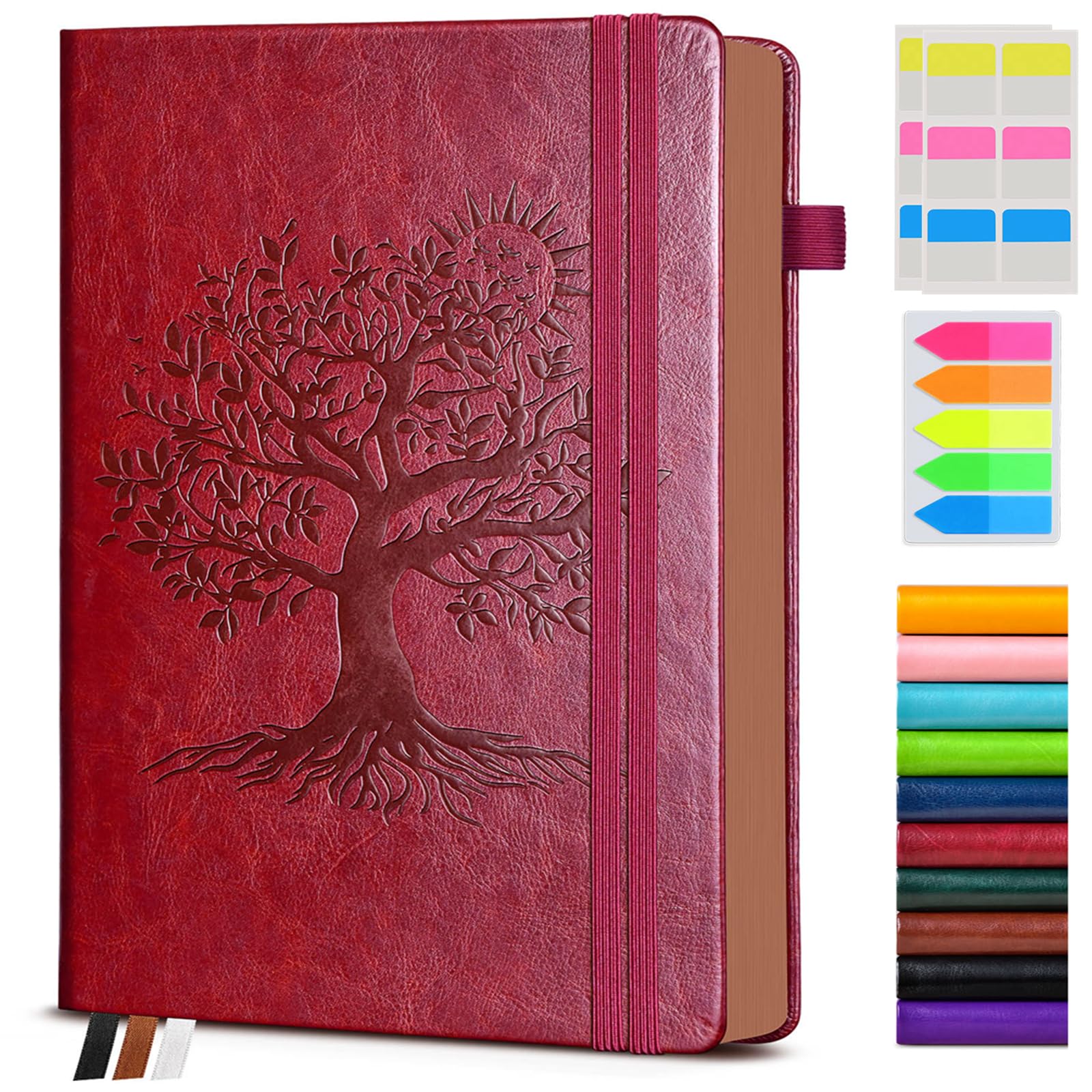 PAIBAS Lined Journal Notebook with 300 Page Numbered Pages, Vintage Leather