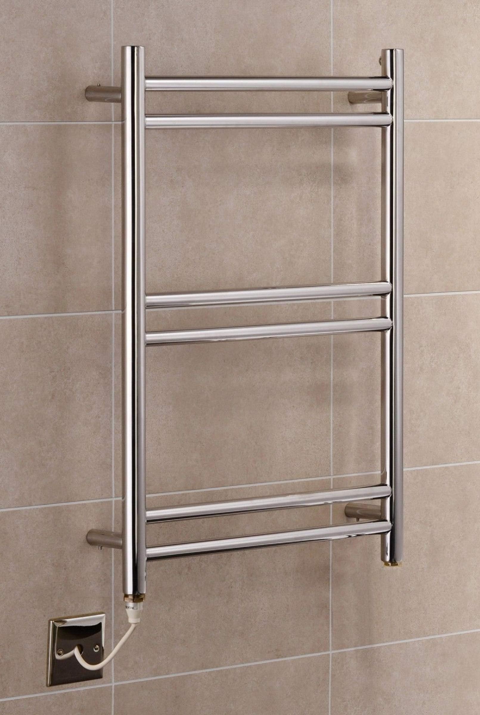 Manissa White Dry Electric Heated Stainless Steel Towel Rail 400 X 720mm