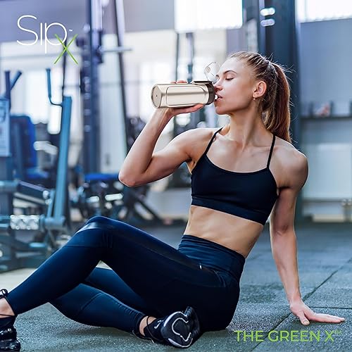 Miniatura 4 de SIPX Botella de agua de acero inoxidable de 18 onzas con tapa con popote, triple aislamiento, a prueba de fugas, sin BPA, botella delgada y duradera