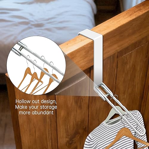 Miniatura 3 de Paquete de 2 estantes para secar sobre la puerta, organizador de ganchos plegables para colgar ropa, ahorro de espacio, para lavandería, abrigos,