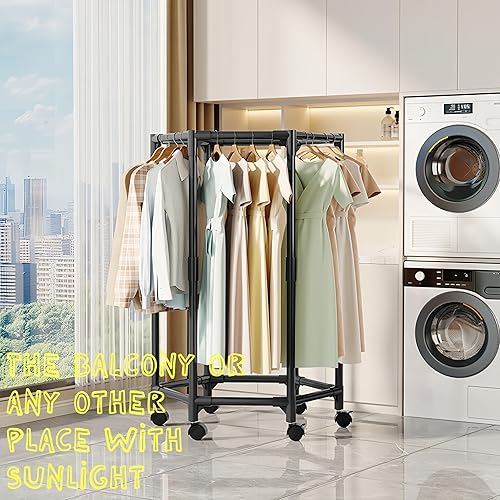 Miniatura 6 de Estante de lavandería para secar al aire, estante de secado de ropa portátil, organizador de ropa, secadora de ropa sucia, armario abierto, uso en