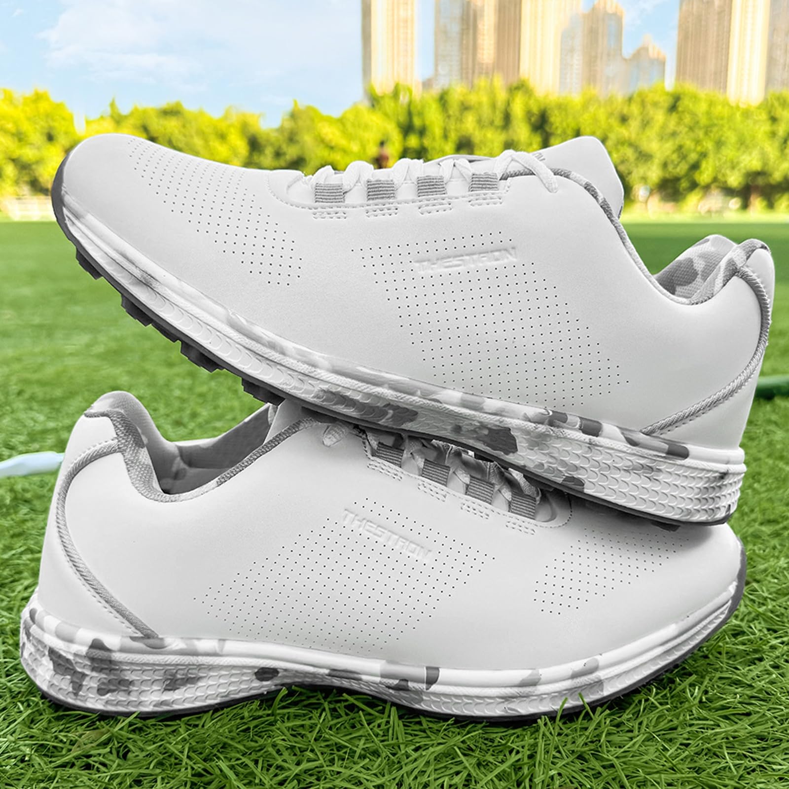 Damen Golfschuhe Leichte Bequeme Golf Sportschuhe mit Schnürung wasserdichte atmungsaktive rutschfeste