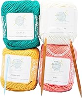 Vista 9 de mindfulknits - Kit de tejido de toalla para principiantes - Incluye hilo de tejer 100% algodón + agujas de tejer circulares y aguja de hilo