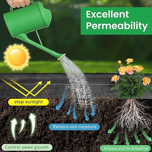 Miniatura 4 de Tela de jardín de 4 x 300 pies, tela de barrera de malas hierbas, tela de geotextil debajo de la grava, lona de jardín para evitar malas hierbas,